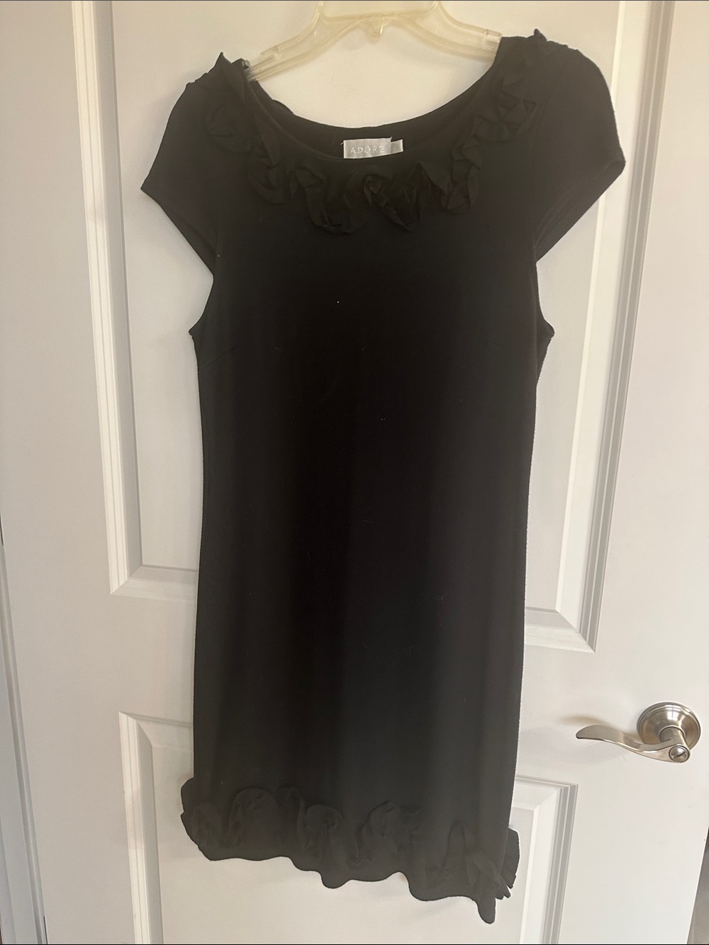 Adore Black Ruffle-Trim Mini Dress